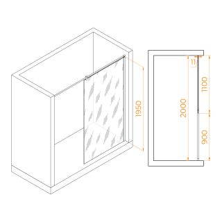 Душевая перегородка RGW WA-033 351003311-11 110см хром