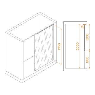 Душевая перегородка RGW WA-034 351003412-11 120см хром
