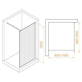 Душевая перегородка RGW WA-08 06100810-151 100см хром