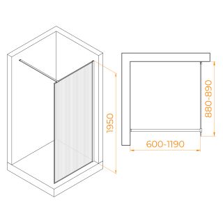 Душевая перегородка RGW WA-08W 06100809-155 90см белый