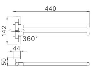 Полотенцедержатель Haiba HB8612 44см хром