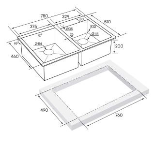 Мойка кухонная Paulmark Kroner PM237851-BG брашированное золото