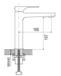Смеситель для раковины Rose R1001H чёрный матовый