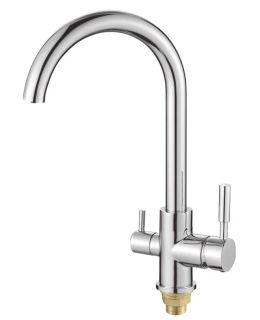 Смеситель для кухни Shevanik S168 с подключением фильтра хром