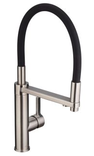 Смеситель для кухни Swedbe Selene Plus 8640 с каналом для подключения фильтра и гибким изливом нержавеющая сталь/чёрный