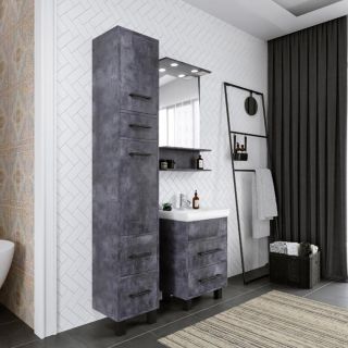 Зеркало с подсветкой Бриклаер Чили 4627125415159 55 см цемент