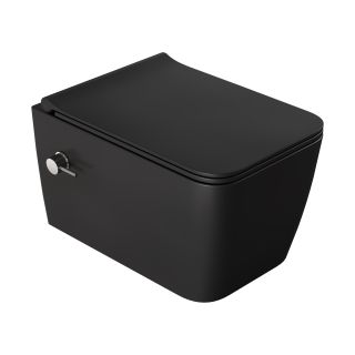 Подвесной унитаз Boheme Zen 967-SET-2-B безободковый с функцией биде чёрный матовый