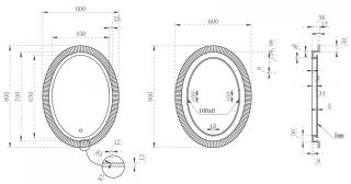 Зеркало с подсветкой ABBER Stein AS6601 60см белый
