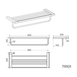 Полка для полотенец Knotlor TR101RB, бронза