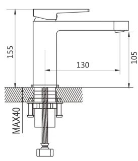 Смеситель для раковины Shevanik S6801H чёрный