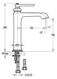 Смеситель для раковины Swedbe Terracotta 2501 бронза